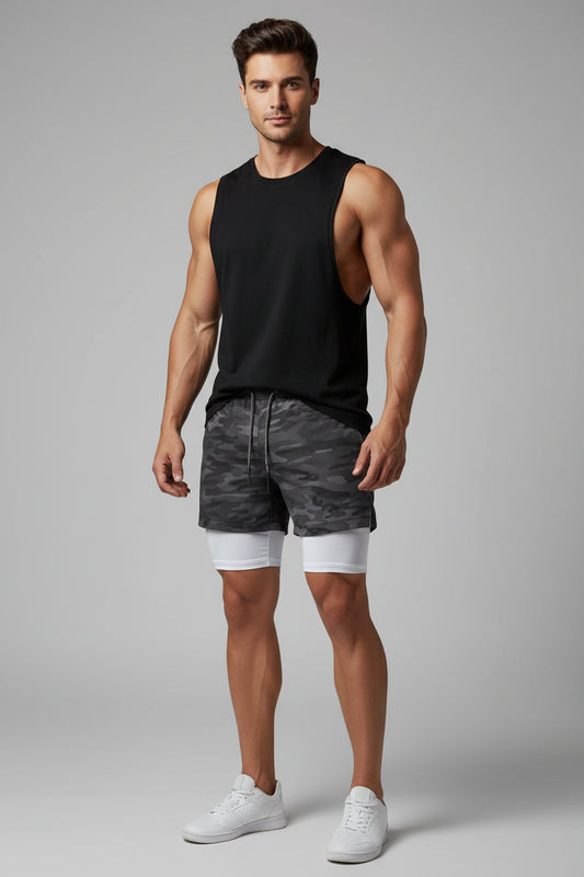 Men’s 2 In 1 Gym Training Shorts