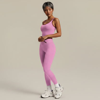 2 Piece Yoga Set Women Crossover V Waist Leggings Contrast Trim Sports Bra Gym Workout Matching Set Fitness Activewear Suit - AresFit