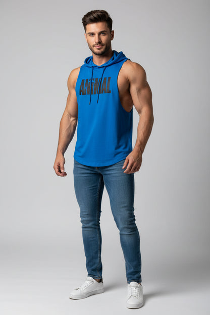 Men's Sleeveless Hooded Gym Top