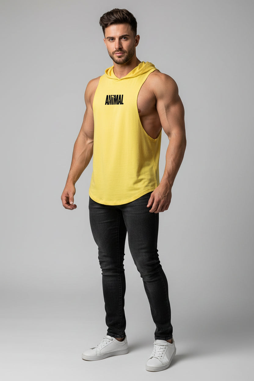 Men's Sleeveless Hooded Gym Top