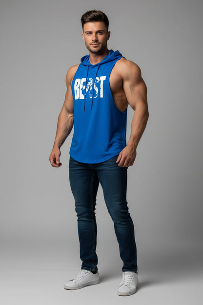 Men's Sleeveless Hooded Gym Top