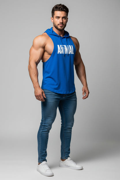 Men's Sleeveless Hooded Gym Top