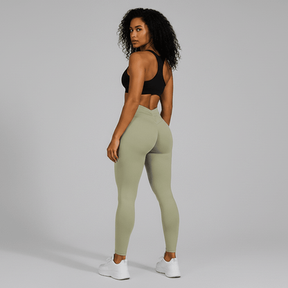 High Waisted V Back Butt Lifting Leggings - AresFit