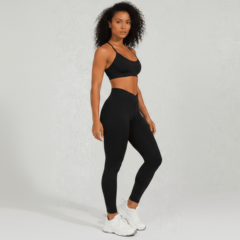 High Waisted V Back Butt Lifting Leggings - AresFit