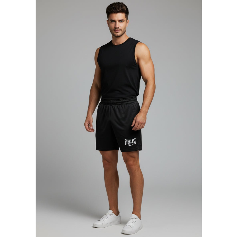 Men's 2 in 1 Gym Shorts in Black and Black - AresFit