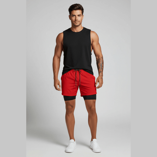 Men’s 2 In 1 Gym Training Shorts - AresFit