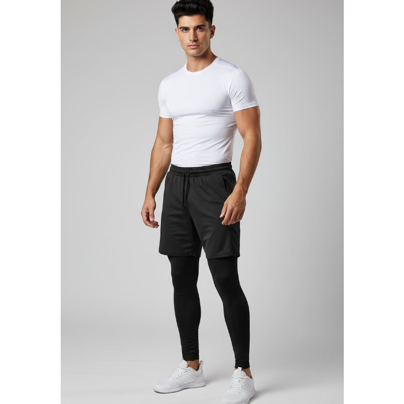 Men's 2 in 1 Training Shorts in Black - AresFit