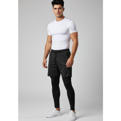 Men's 2 in 1 Training Shorts in Black - AresFit