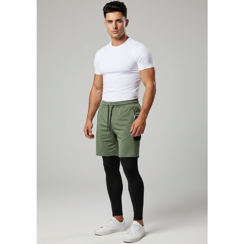 Men's 2 in 1 Training Shorts in Light Green - AresFit