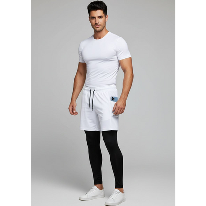 Men's 2 in 1 Training Shorts in White - AresFit