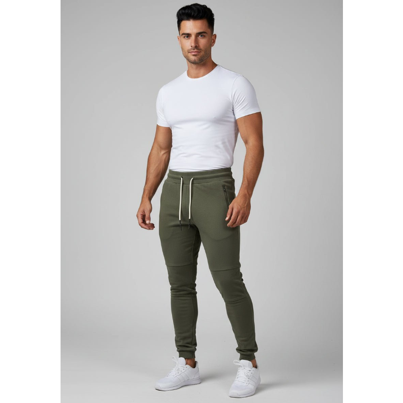 Men's Athletic Joggers in Army Green - AresFit