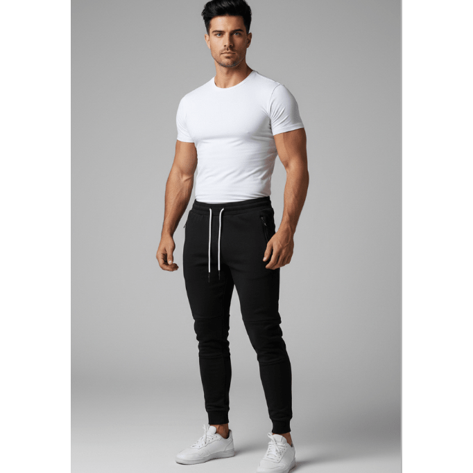 Men's Athletic Joggers in Black - AresFit