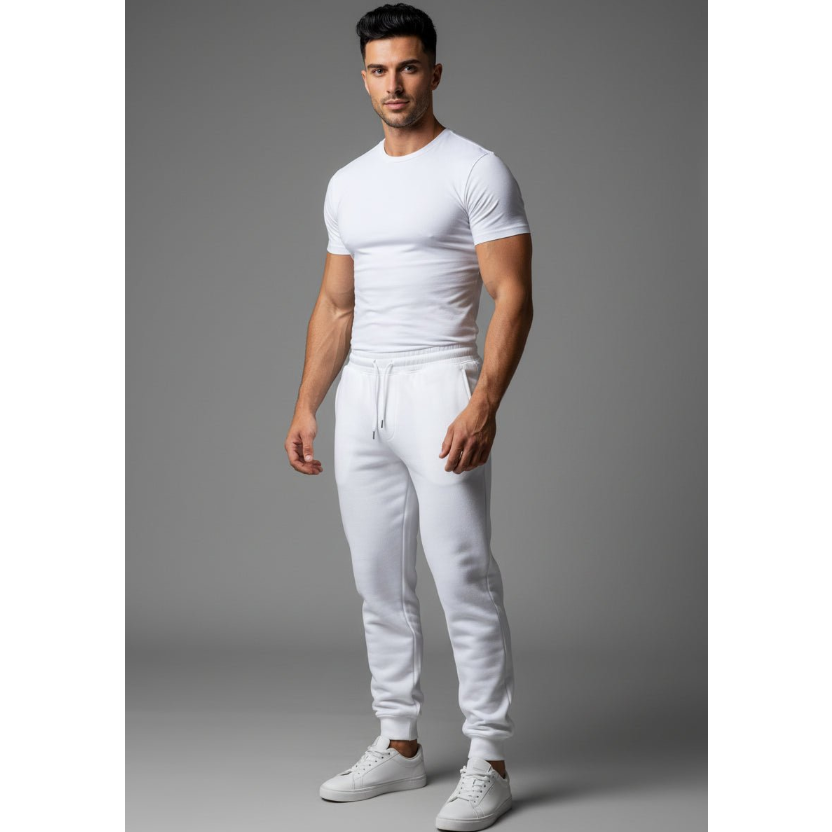 Men's Athletic Joggers in White - AresFit