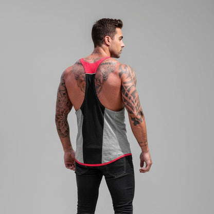 Men's bodybuilding stringer tank top detail image - AresFit