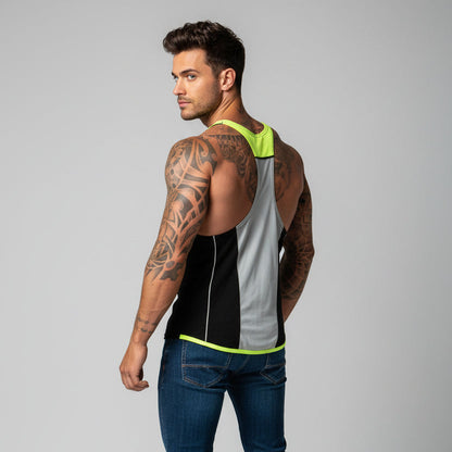 Men's bodybuilding stringer tank top detail image - AresFit