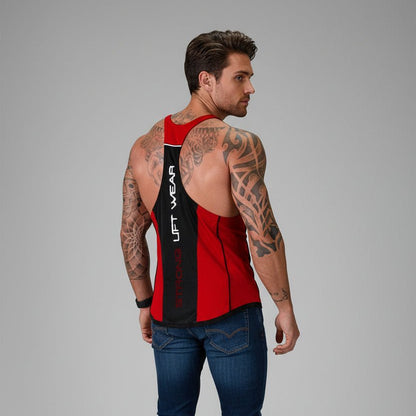 Men's bodybuilding stringer tank top detail image - AresFit