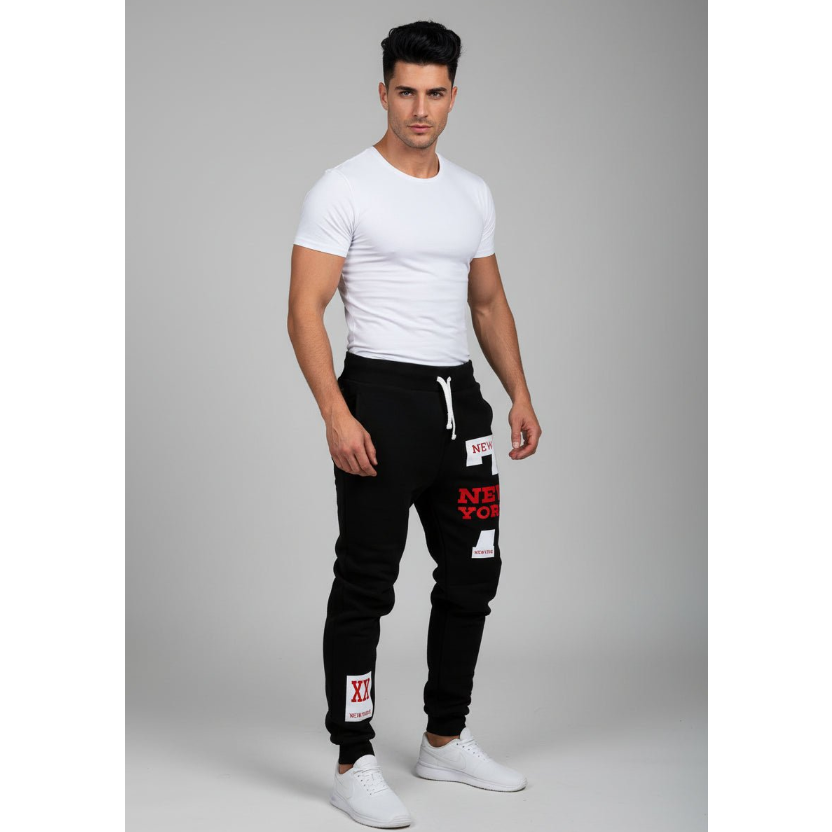 Men's Graphic Athletic Joggers in Black and Grey - AresFit
