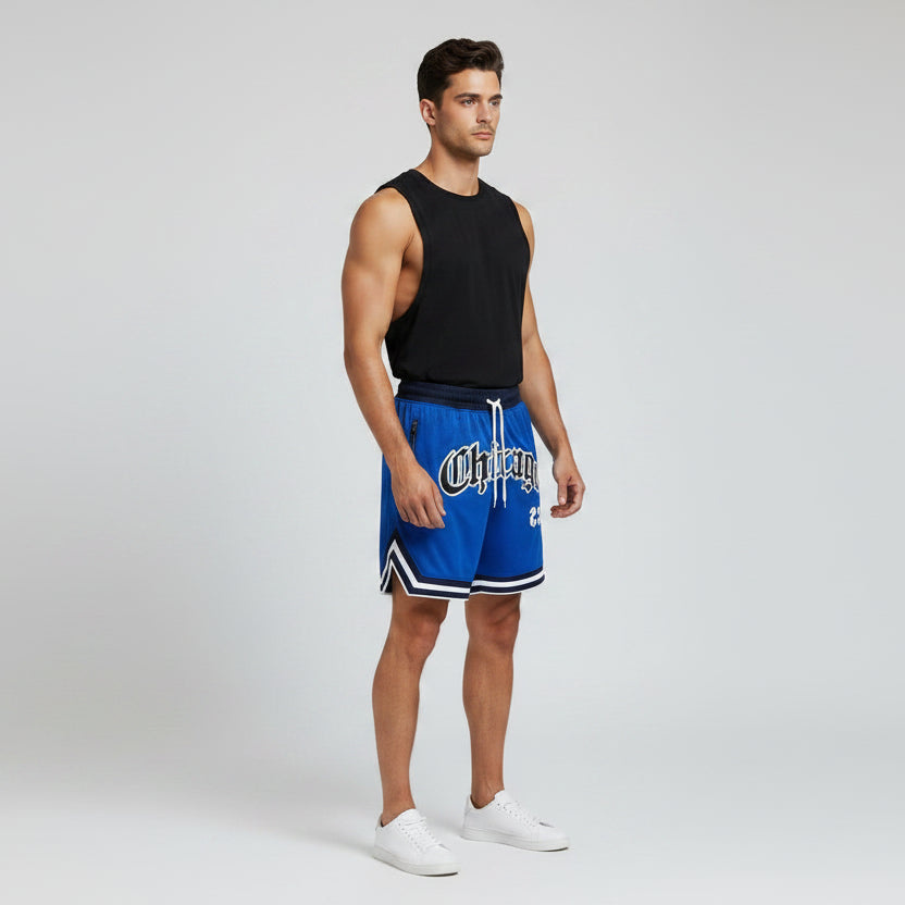 Men's Gym Shorts with Zip Pockets in Blue - AresFit