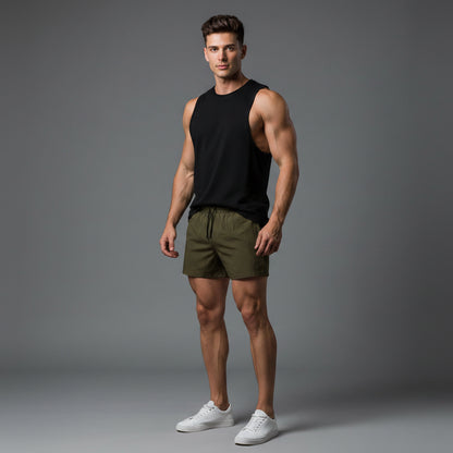 Men's Gym Shorts in Army Green Athletic Fit for Training and Workouts - AresFit