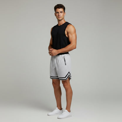 Men's Gym Shorts with Zip Pockets in Grey - AresFit
