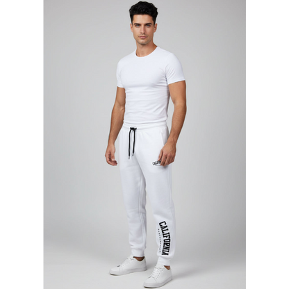 Men's Logo Joggers in White - AresFit