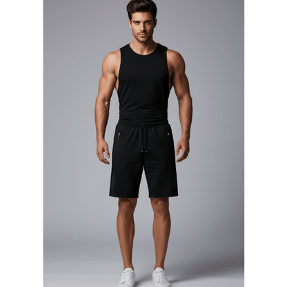 Men's Long Gym Shorts in Black - AresFit