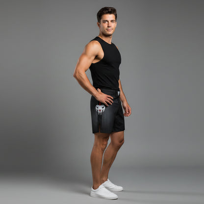 Men's MMA Fight Shorts in Black for Training and Combat Sports - AresFit