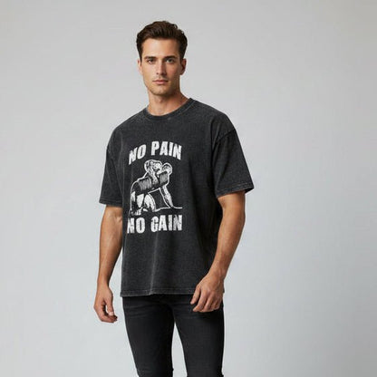 Men's Oversized Acid Wash Gym T-Shirt - AresFit