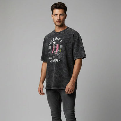 Men's Oversized Acid Wash Gym T-Shirt - AresFit