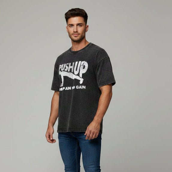Men's Oversized Acid Wash Gym T-Shirt - AresFit