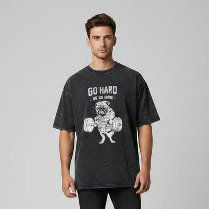 Men's Oversized Acid Wash Gym T-Shirt - AresFit