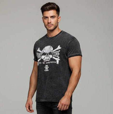 Men's Oversized Acid Wash Gym T-Shirt - AresFit