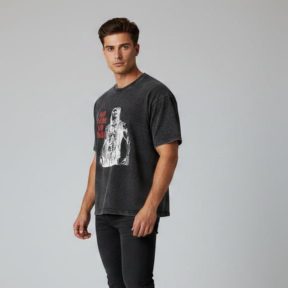Men's Oversized Acid Wash Gym T-Shirt - AresFit