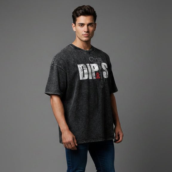 Men's Oversized Acid Wash Gym T-Shirt - AresFit