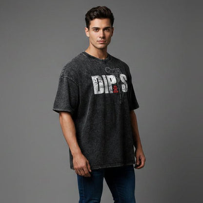 Men's Oversized Acid Wash Gym T-Shirt - AresFit