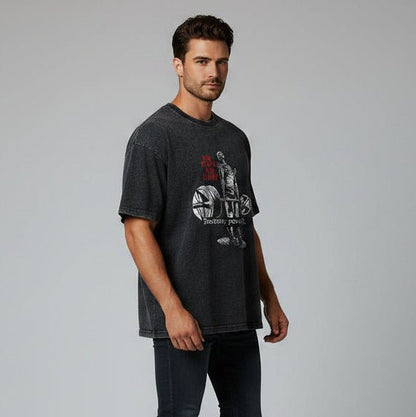 Men's Oversized Acid Wash Gym T-Shirt - AresFit