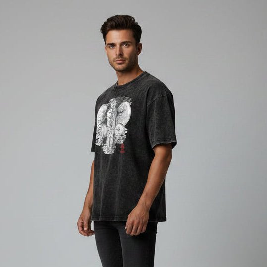 Men's Oversized Acid Wash Gym T-Shirt - AresFit