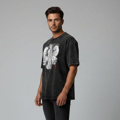 Men's Oversized Acid Wash Gym T-Shirt - AresFit