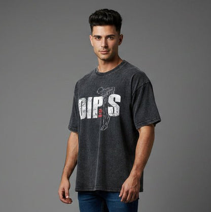 Men's Oversized Acid Wash Gym T-Shirt - AresFit