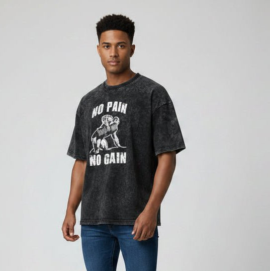 Men's Oversized Acid Wash Gym T-Shirt - AresFit