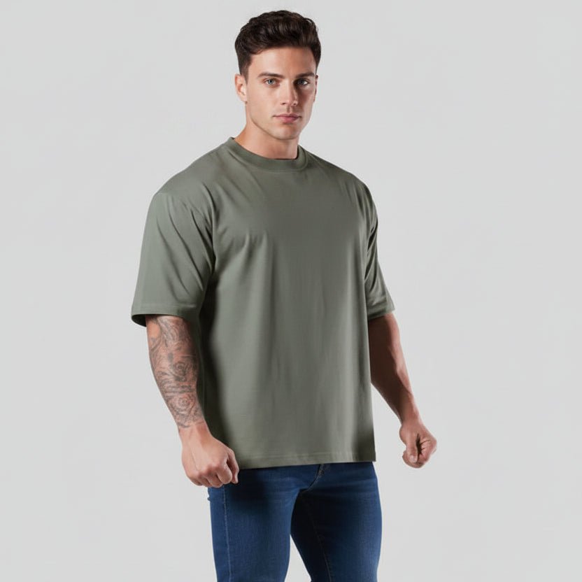 Men's Oversized Cotton Gym T-Shirt - AresFit
