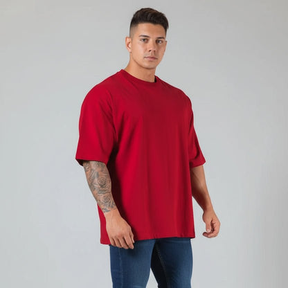Men's Oversized Cotton Gym T-Shirt - AresFit