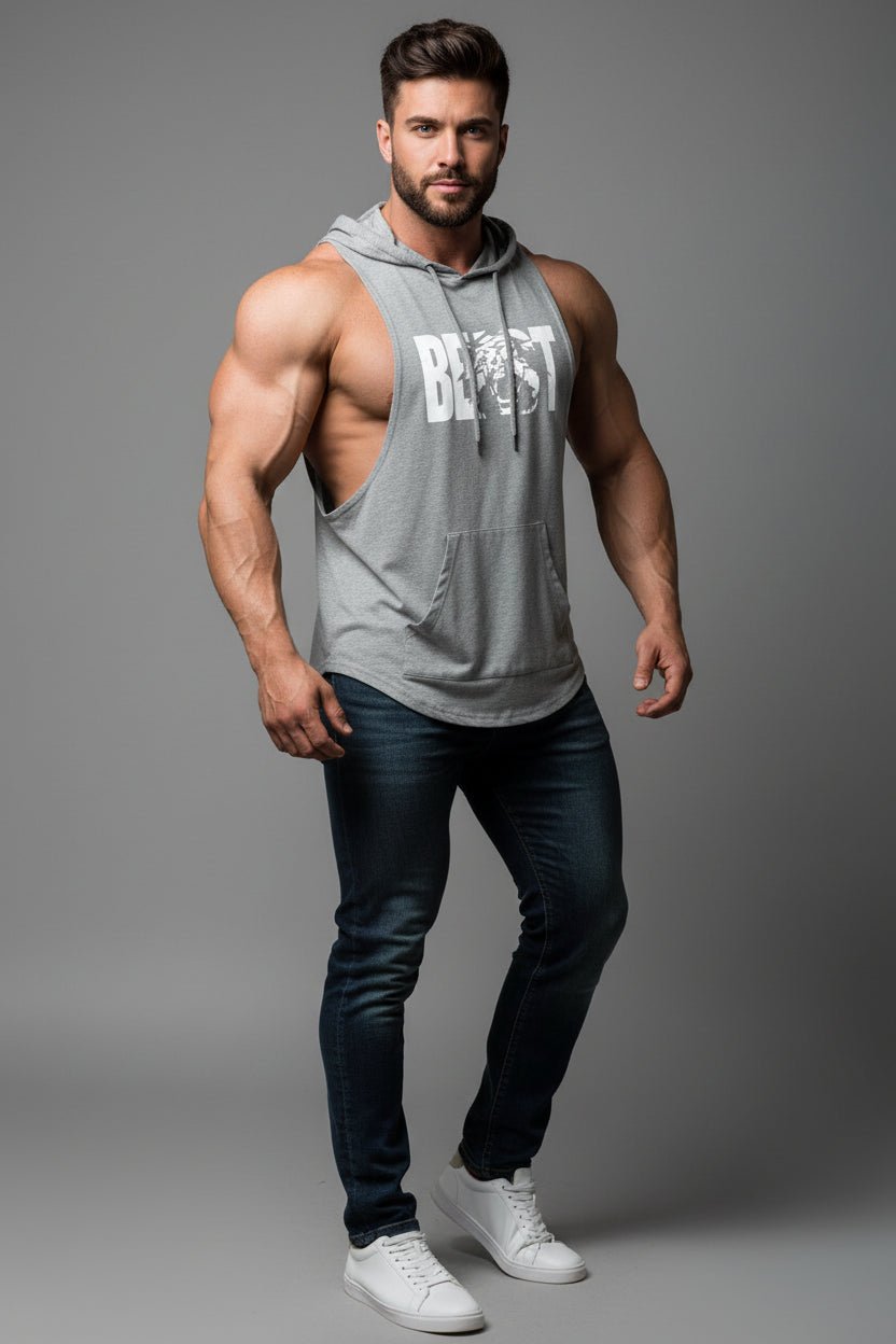 Men's Sleeveless Hooded Gym Top - AresFit