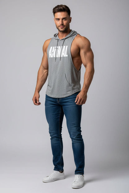 Men's Sleeveless Hooded Gym Top - AresFit