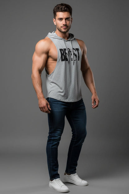 Men's Sleeveless Hooded Gym Top - AresFit