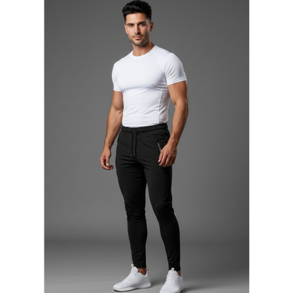 Men's Tapered Training Joggers in Black - AresFit