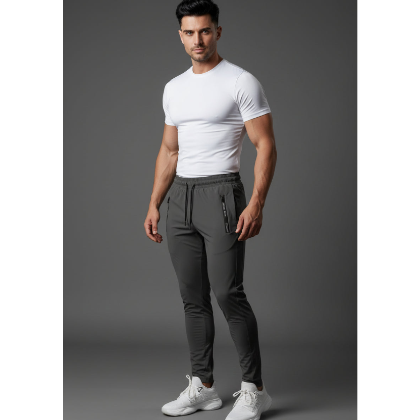 Men's Tapered Training Joggers in Dark Grey - AresFit