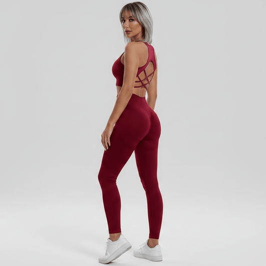 Seamless High Waisted Leggings & Sports Bra Set - AresFit