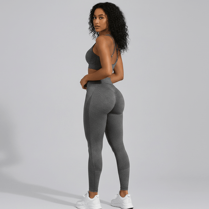 Seamless High Waisted Leggings & Sports Bra Set - AresFit