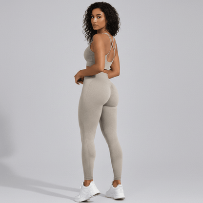Seamless High Waisted Leggings & Sports Bra Set - AresFit